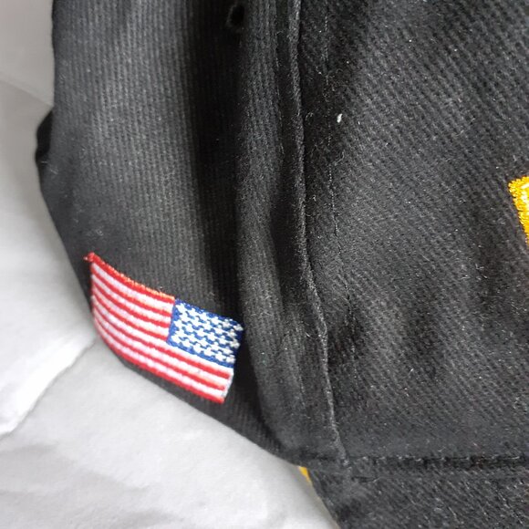 NRA Membership Embroidered Hat Cap Adjustable Black Gold w/USA Flag - Picture 3 of 6